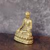 Brass Pocket Buddha Small Ornaments Copper Buddha Statue Sakyamuni Copper Handle Pieces Copper Small Tathagata Buddha Car