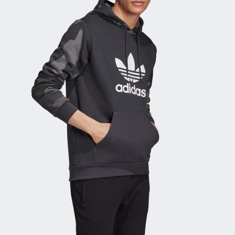 adidas Толстовка с капюшоном Originals Camouflage Hoodie для мужчин, угольно-черная ED6977