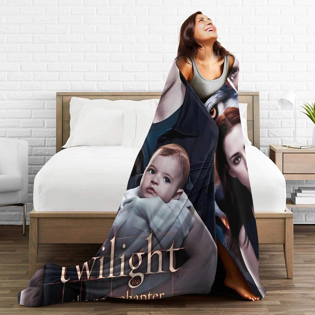 3D The Twilight Saga Edward Bella Super Warm Blanket  Travel Office Plush Throw Blanket Flannel Bedspread Sofa Bed Cover