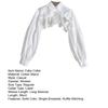 Women Fake Collar Lapel Lantern Long Sleeve Single Breasted Ruffle Stitching Hem FALSE
