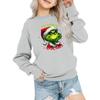 Kids' Fashion Loose-Fit Casual Long-Sleeve Christmas Print Oversized Crewneck Sweatshirt