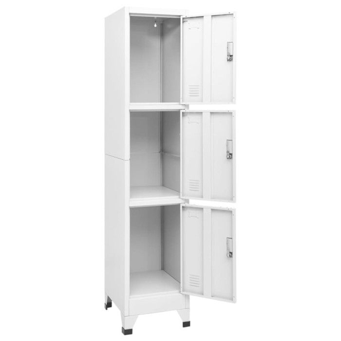 Locker Cabinet - vidaXL - 3 Compartments - 38 X 45 X 180 Cm - Color: Grey