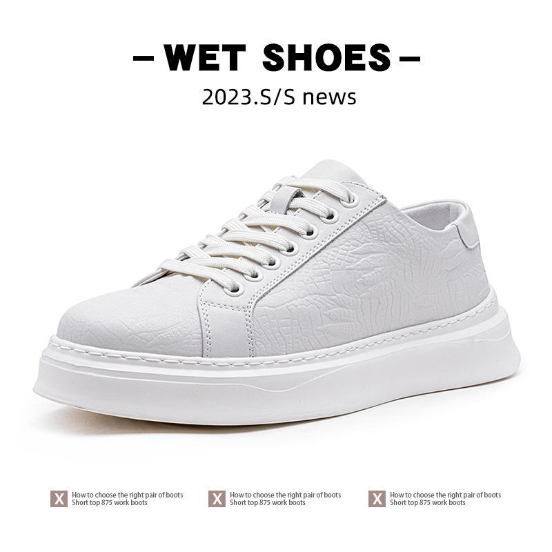 Extra Large Size Men's Shoes Spring 2025 New Trend Board Shoes British Style Color Polishing Casual Shoes Soft Sole White Shoes Men