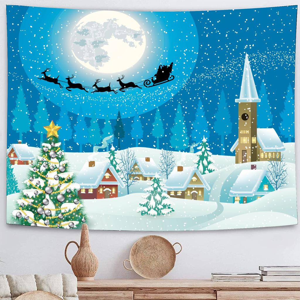 Home Decor Tapestry Christmas Wall Hanging Decoration Bedroom Living Room Wall Decor Printed Backdrop