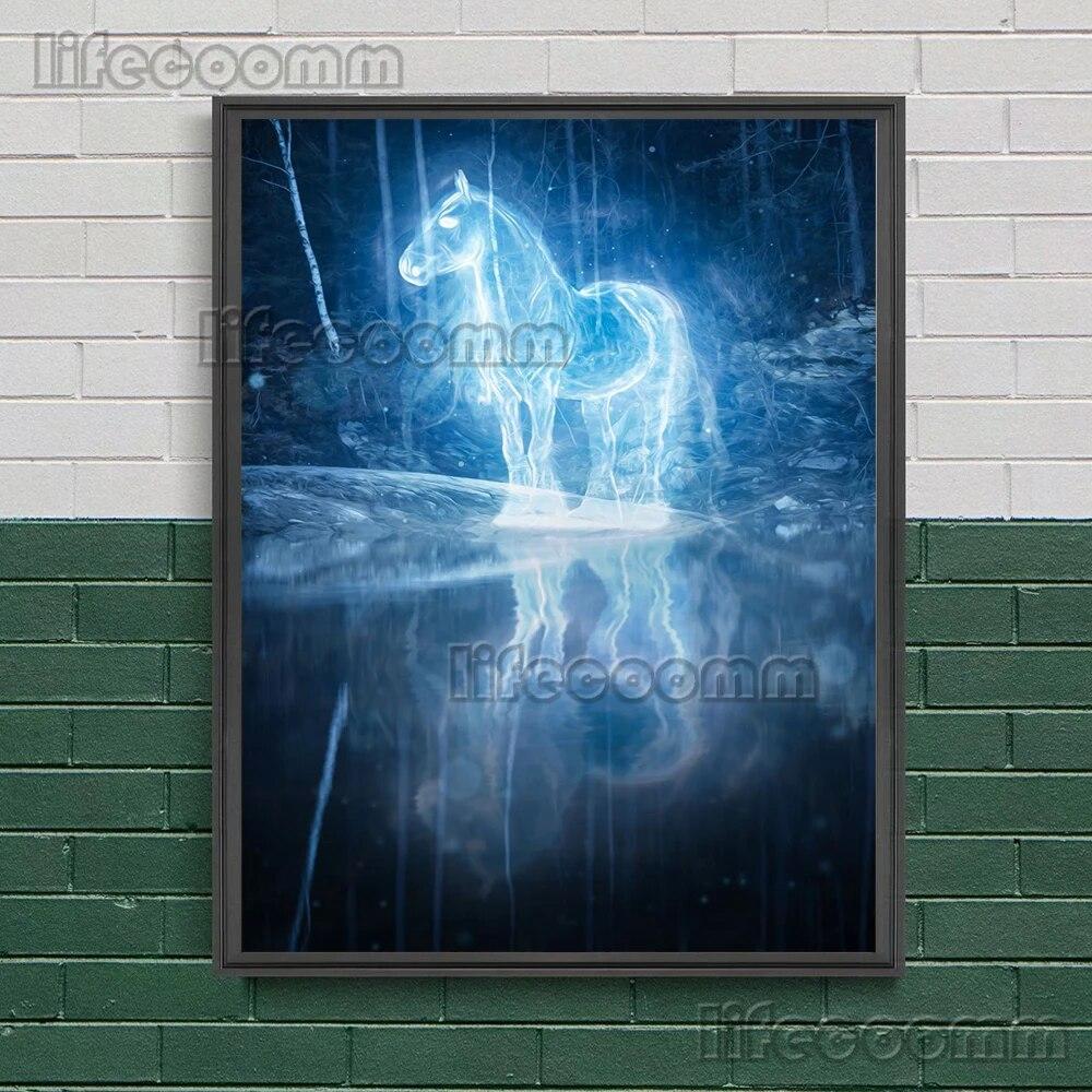 Животные эльфы в лесу настенная живопись на холсте олень, ворон, сова, леопард, мистическое существо художественный постер и принт домашний декор без рамки