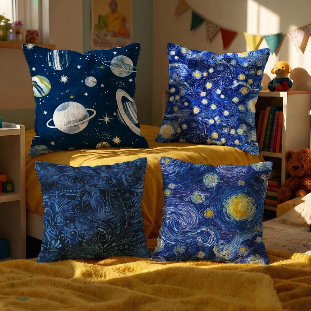 Starry Sky Texture Cushion Cover Set of Decorative Short Plush Pillow Covers for Sofa Soft Cushion Case x cm