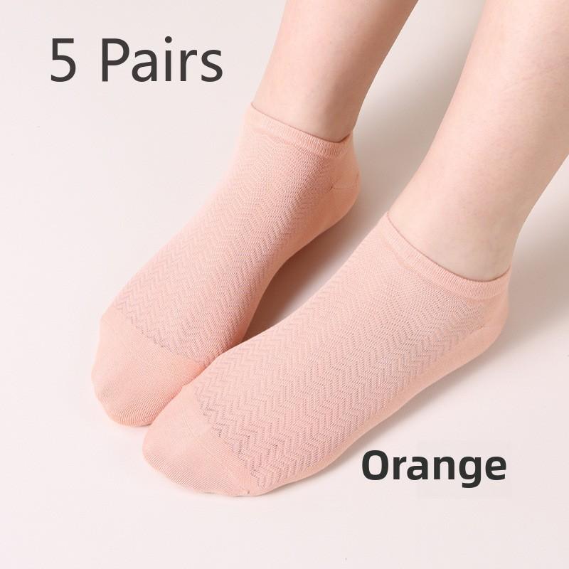 5 пар женских весенне-летних мягких влагоотводящих удобных дышащих сетчатых женских носков-лодочек