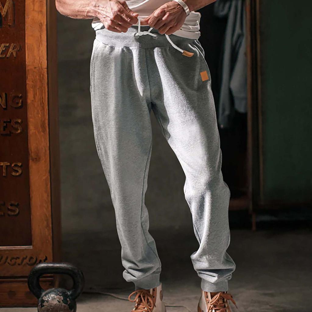 Мужские спортивные брюки, однотонные повседневные брюки, спортивные штаны, свободные брюки