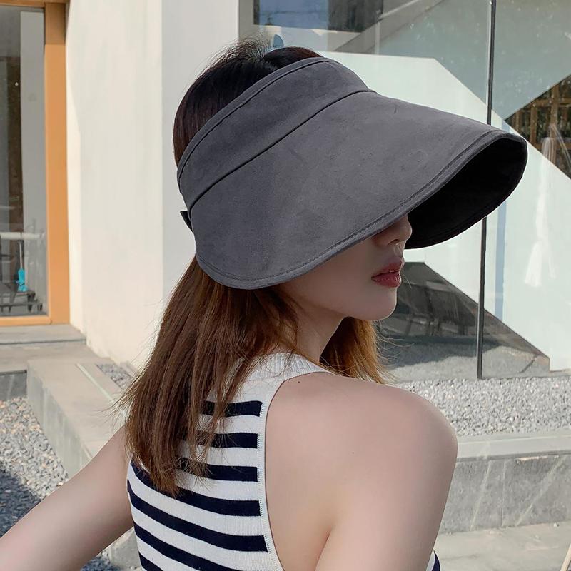 Женский козырек от солнца UPF50+ с защитой от УФ-лучей, летняя дышащая складная шляпа, надежная фиксация для бега и путешествий на открытом воздухе