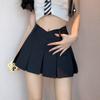 Pleated Skirt for Women A-line Solid Slim Black V-Waist Skirt Academy Style Sexy Anti Shining Uniform Y2k Grey Skirts Short
