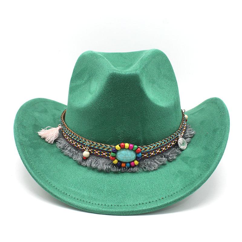 Замшевая шляпа Jazz Hat Western Cowboy Hat Men's British Gentleman's Top Hat Big Brim Outdoor Sun Hat