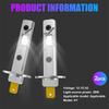 2Pcs 12000Lm H1 Led Headlight Bulb Canbus Car Head Fog Light 6500K White 12V-24V Super Bright,Plug And Play Fanless