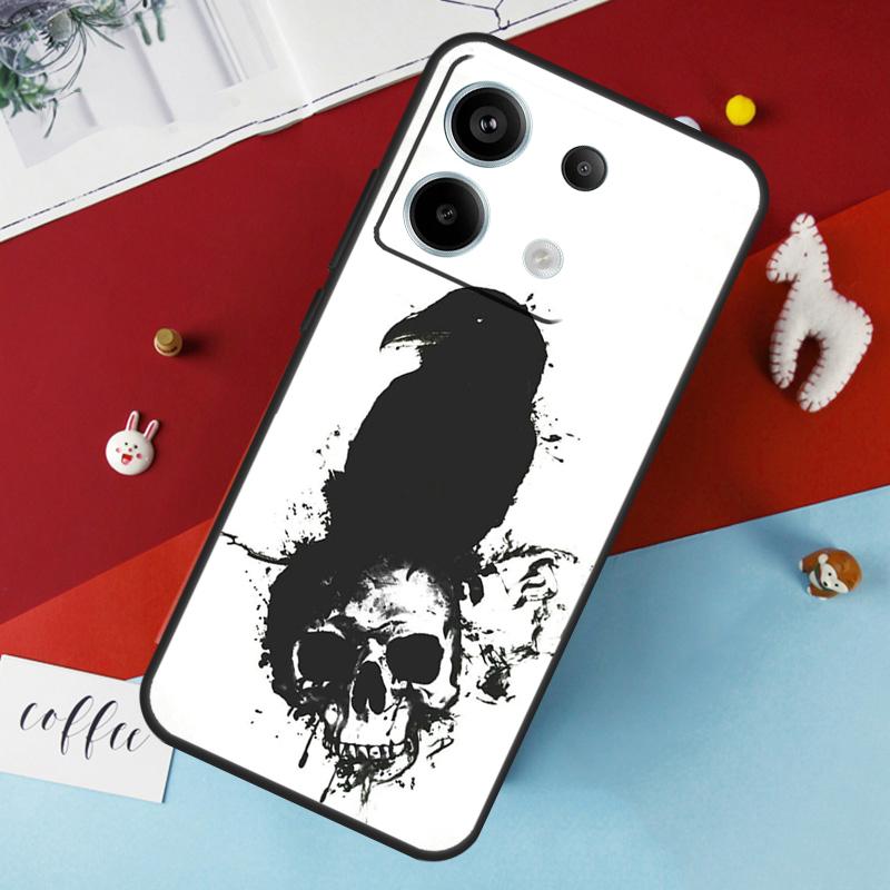 Чехол Crow Raven Dark Skull для Xiaomi Redmi Note 13 12 10 8 9 11 Pro 12S 10S 11S Redmi 13C 10A 10C 9C 12C Cover