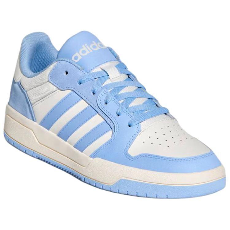 Adidas ENTRAP Synthetic Leather, Split Cow Leather Low top Skateboard Shoes Unisex White Blue KJ5972
