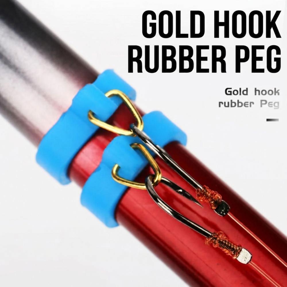 5PCS with Rubber Circle Bait Hook Holder Stainless Steel Fishing Hook Holder for Outdoor Fishing