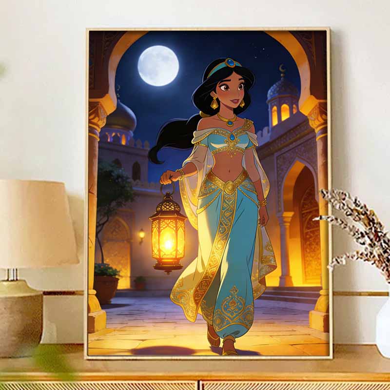 Disney Набор для алмазной живописи 5D Жасмин Алмазная мозаика Точечное искусство Набор для декора стен дома