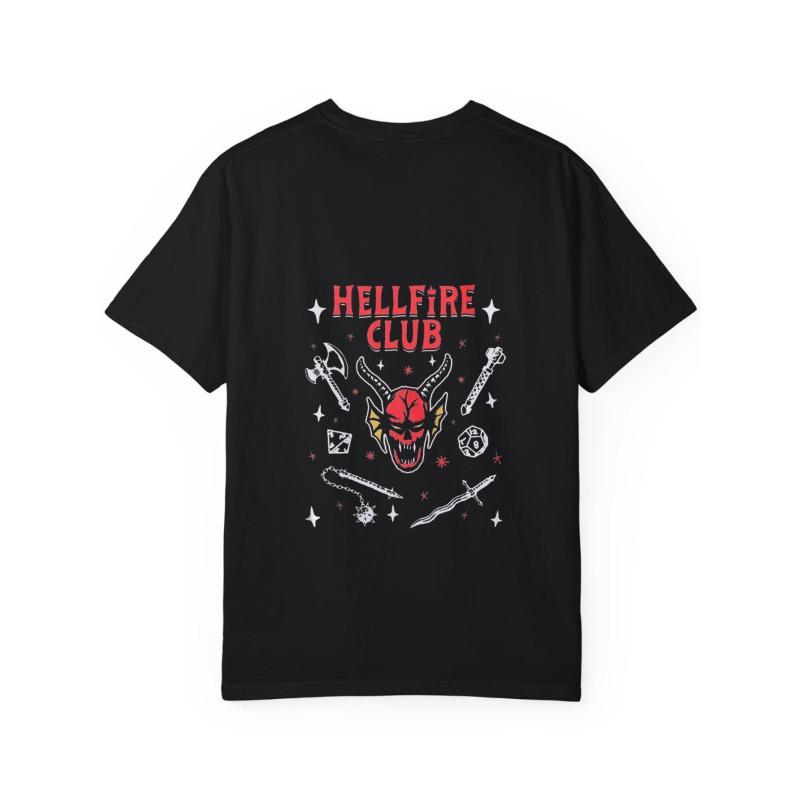 Футболка Hellfire Club Белая с красным принтом черепа и символов для повседневной носки