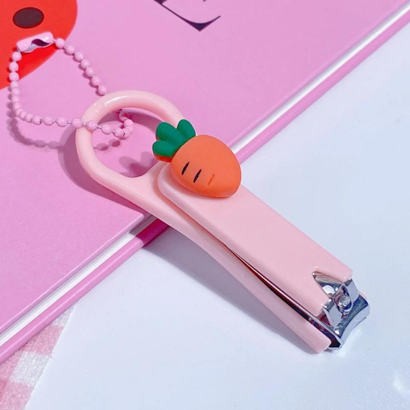 Машинки для стрижки ногтей в форме сердечка для девочек с цепочкой из бисера, триммер для ногтей с мультяшным медведем и кроликом для студентов, домашний уход за ребенком, маникюрные инструменты