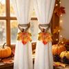 2Pcs Simulated Maple Leaf Autumn Curtain Hold Back Adjustable Fall Leaf Curtain Strap  Thanksgiving