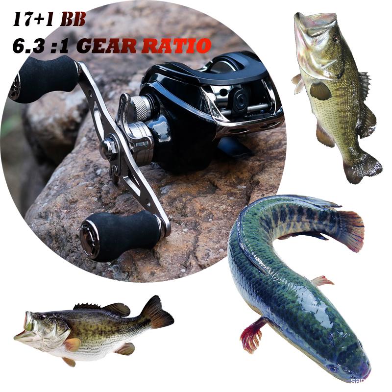 Рыболовная катушка для заброса наживки 18BB 6,3:1 Алюминиевая катушка с ЧПУ Легкая ультрагладкая рыболовная катушка