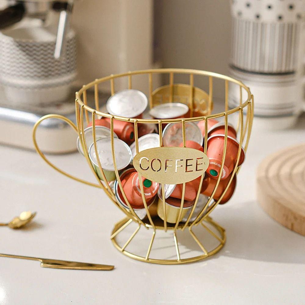 Hollow Coffee Capsule Holder Metal Wire Coffee Pod Storage Stand Elegant K Cup Organizer  Kitchen