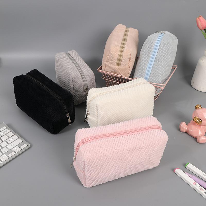 Cute Korean Style Pencil Bag With Spacious Compartments For Office And Study