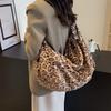 Большие сумки через плечо с леопардовым принтом Женские модные большие пакеты Ленивый стиль Сумки-хобо Осенне-зимние сумки для отдыха или путешествий
