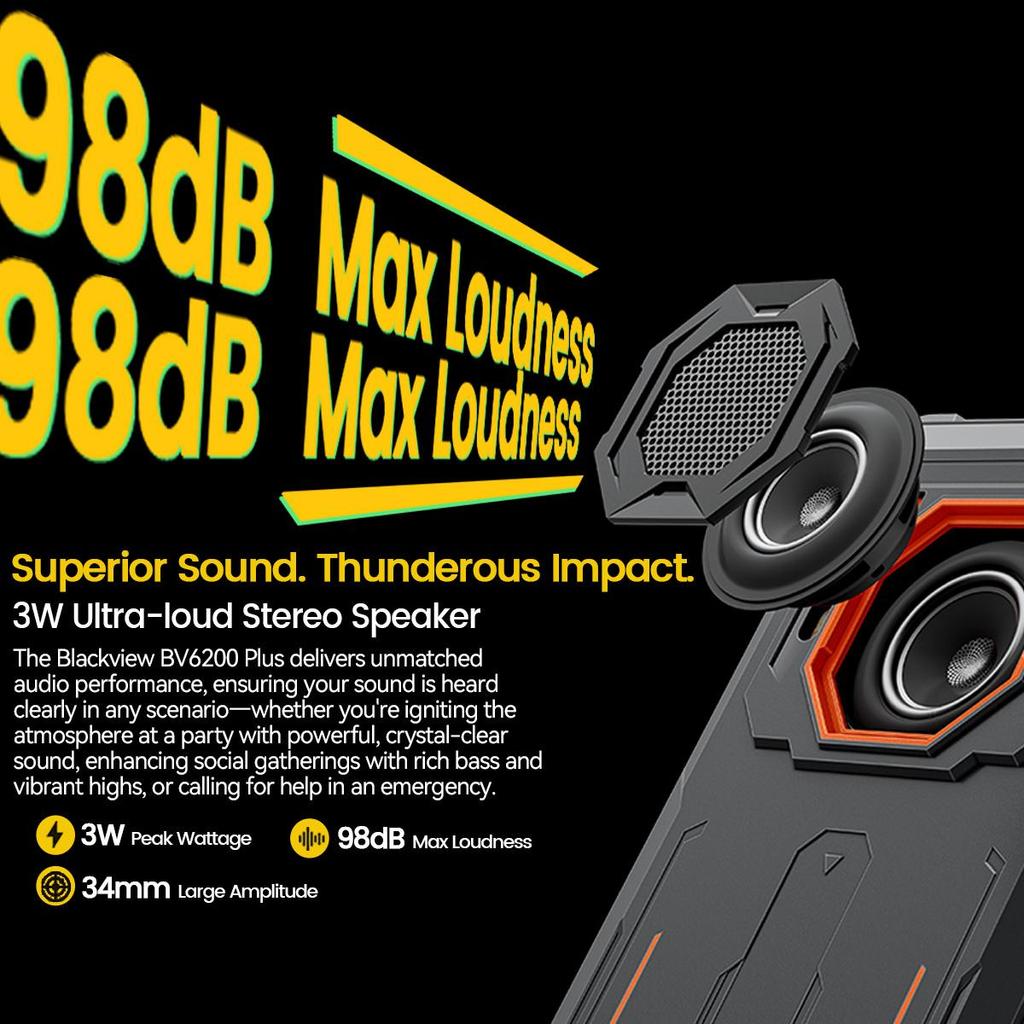 Blackview Смартфон BV6200 Plus 24 ГБ ОЗУ 256 ГБ ПЗУ Android 14 Защищенный телефон