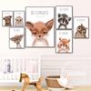 Кролик Лиса Сова Детеныши Ежик Детская Настенная картина на холсте Плакаты на скандинавскую тему и принты Настенные картины Декор для детской комнаты без рамки