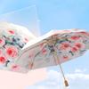 Three-Fold 8-Bone Double-Layer Double-Flower Vinyl Sun Protection Umbrella Uv Protection For Women Sun And Rain Dual-Purpose Sun