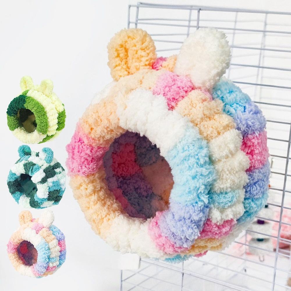 Cute Warm Winter Bird Nest Colorful Hanging Hammock Bird Cage Accessories Parrot Hideaway for Hummingbird