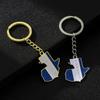 Stylish Guatemala Map Flag Keyring Gold/Silver Color Keychain Ethnic Style Key Rings Accessory for Culture Enthusiasts