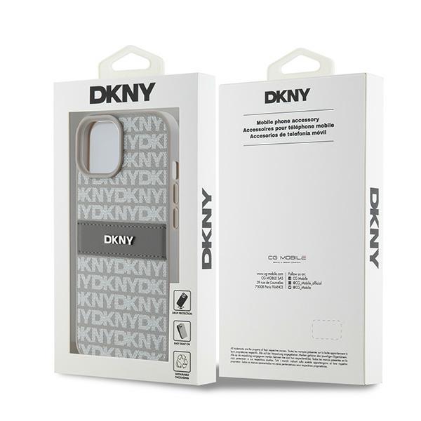 Dkny Dkhcp15Mprthsle Iphone 15 Plus /14 Plus 6.7 Beżowy/Beige Hardcase Leather Mono Stripe & Metal Logo