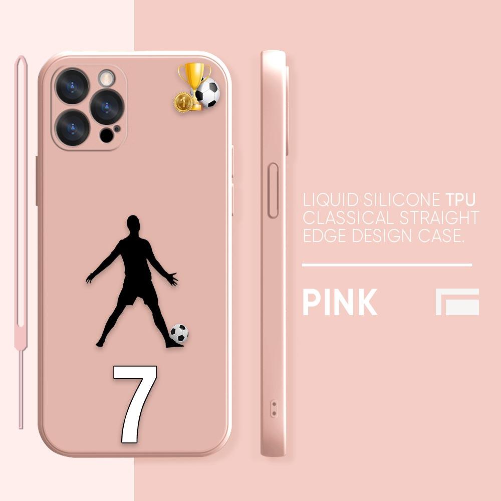 Funny Coque Football Phone Case iPhone 11 12 13 14 Pro Max 7 8 Plus XR XS SE Straight Edge Liquid Silica Gel Shell Cover Fundas