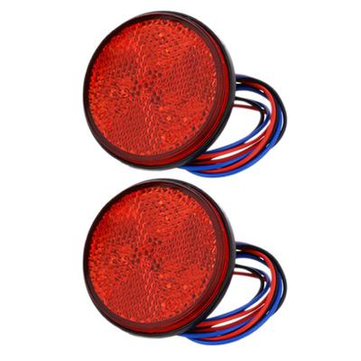 Светодиодный отражатель Отражатель Круглый Боковой габаритный фонарь прицепа Задний габаритный фонарь Указатель поворота Задний фонарь Красный Комплект из 2 шт.