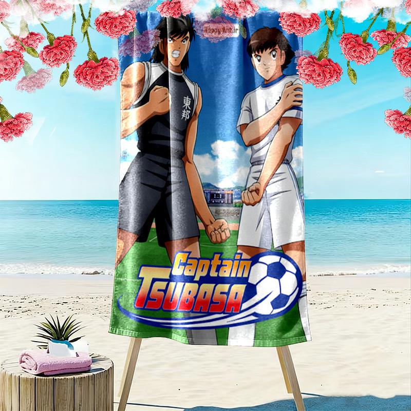 Captain Tsubasa 2D Flat Print Beach Towel, Large Soft Quick Dry Towel for Beach Camping Swimming.NSTJ0928641