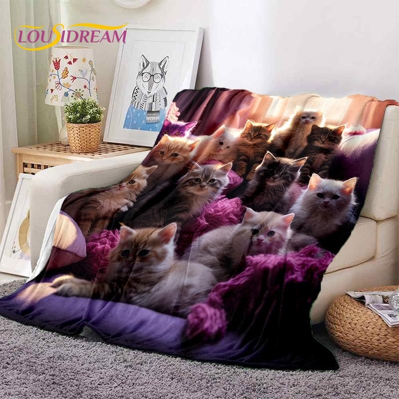 3D Persian Cat,Cute Calico Cat,Ragdoll Cartoon Soft Blankets,Keep Warm Throw Blanket for Picnic Beds Sofa Home Bedroom Gift Kid