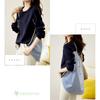Docking Long Layered Loose Office XXL [Green Tea] Top, Sleeves, Look, Stylish, Slimming, Oversized, Spring/Autumn Design, Fit, Casual, Ultramarine,