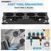 Spray Bottle Storage Rack with Angle Grinder Holder, with 4 Spray Bottle Holes 2 Grinder Slots for Garage Workshop Organization