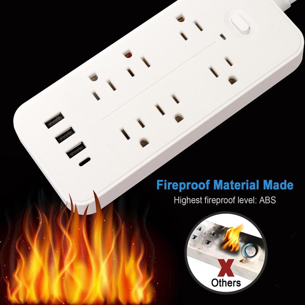 Сетевой фильтр 10-в-1 с USB-портами, шнур длиной 3,9 фута, многофункциональная защита от молний