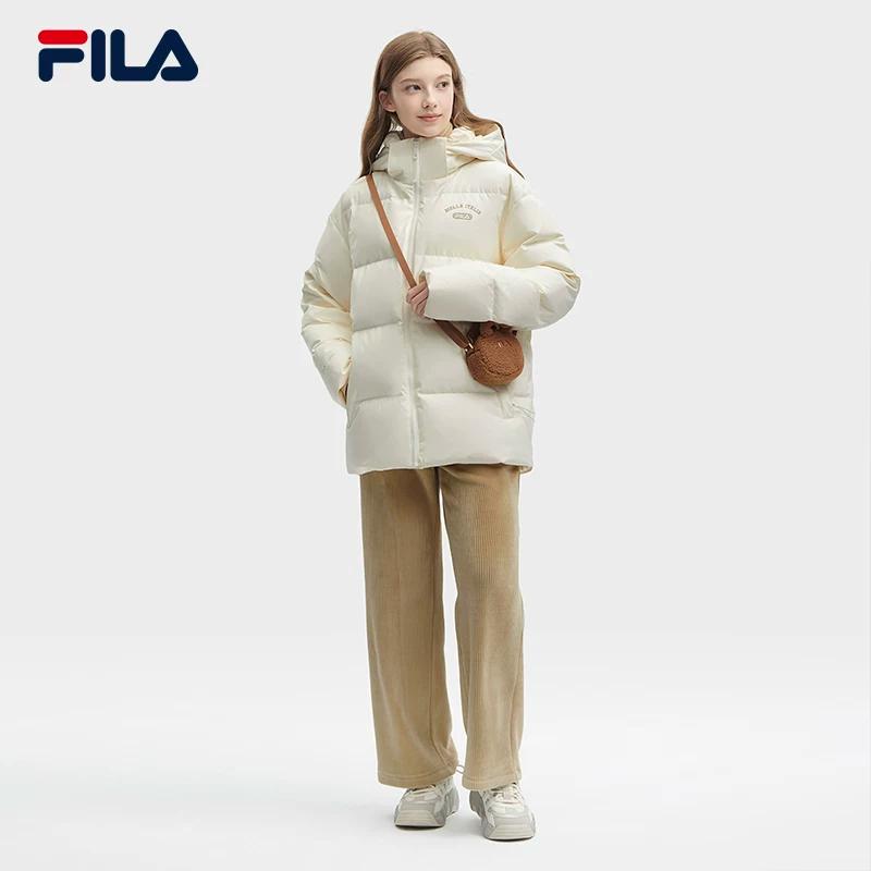 Fila Куртка с капюшоном на молнии Letter Унисекс куртки Рид-Белый F11U349901FIV