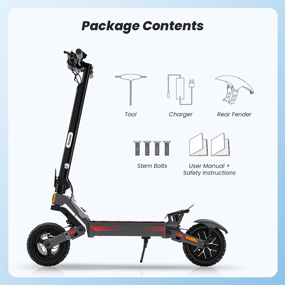 iScooter iF1 No ABE All-Terrain Electric Scooter 48V10Ah Battery 1200W Motor 10 Inch Off- Road Tires 50KM Range 150KG Load E-Scooter