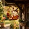 Fun Patio Accessories 2D Ghost Moon Pumpkin Acrylic Suncatcher, Halloween Window Farmhouse Exterior Ornament Hanging Ornament, Autumn Thanksgiving