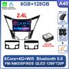 Для Hyundai Sonata 6 YF 2009 - 2015 Android 14 автомобильный радиоприемник мультимедиа видеоплеер GPS навигация AI Voice 4G CarPlay головное устройство