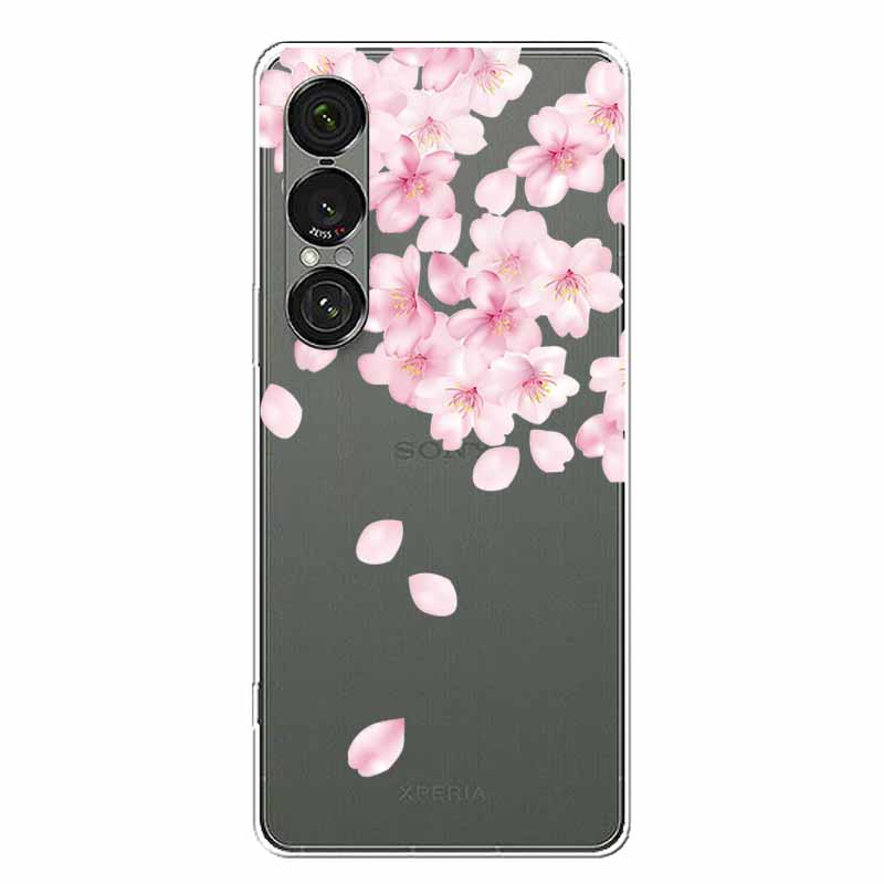 Прозрачный чехол с цветами для Sony Xperia 1 VII 5G, чехол-бампер из мягкого ТПУ-силикона для Sony Xperia1 VII, прозрачный чехол Sony1VII