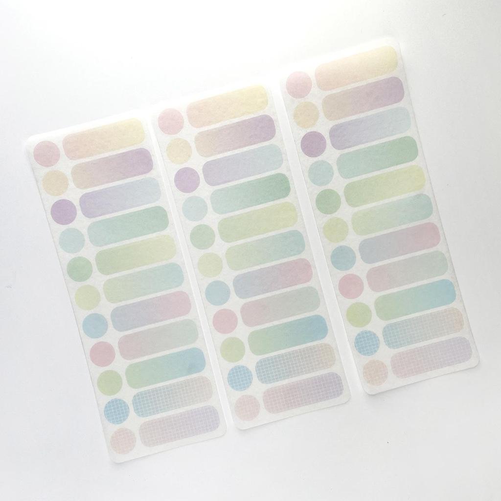3 Sheet Basic Color Stickers Set Multi Rainbow Candy Pure Paper Adhesive Memo Note Diary Album Decoration Marker