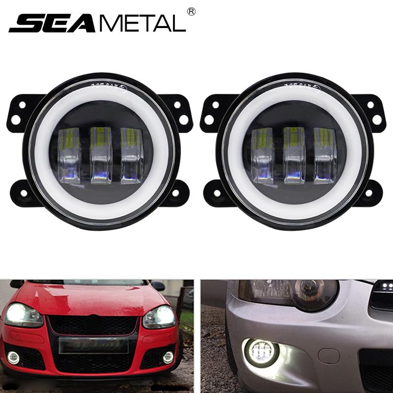 2 шт. 4 "светодиодные ступенчатые противотуманные фары, белые дневные ходовые огни, указатель поворота, янтарная стрелка, Jeep Wrangler JK LJ TJ Dodge Chrysler Travel Universal