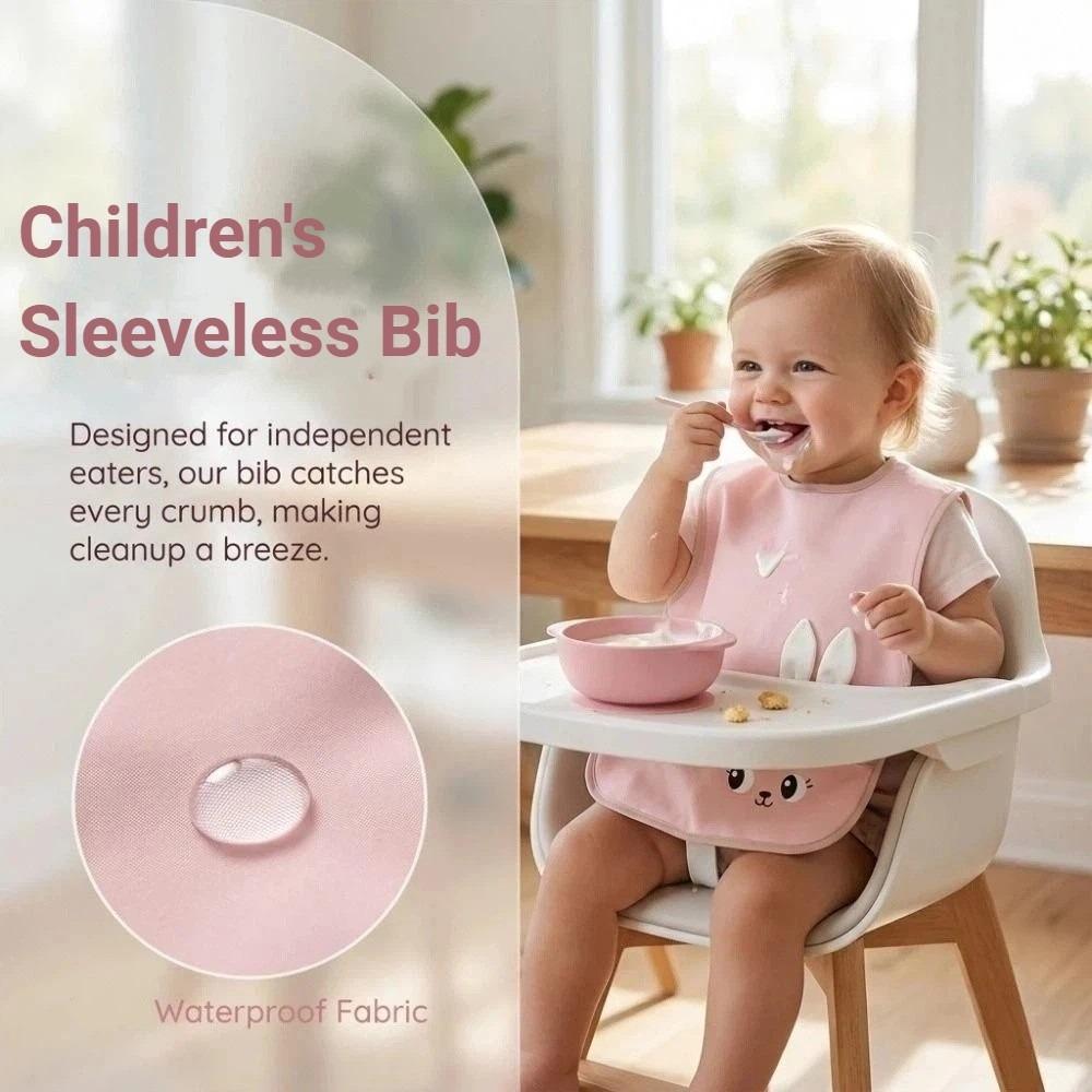 Waterproof Baby Feeding Bib Bear/Rabbit Pattern Baby Sleeveless Bibs Baby's Meal Bib Infant Dining