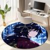 Classic Japanese-style cartoon Demon Slayer round rug, home soft decorative anti-slip yoga mat and chair mat, outdoor floor mat carpet K1