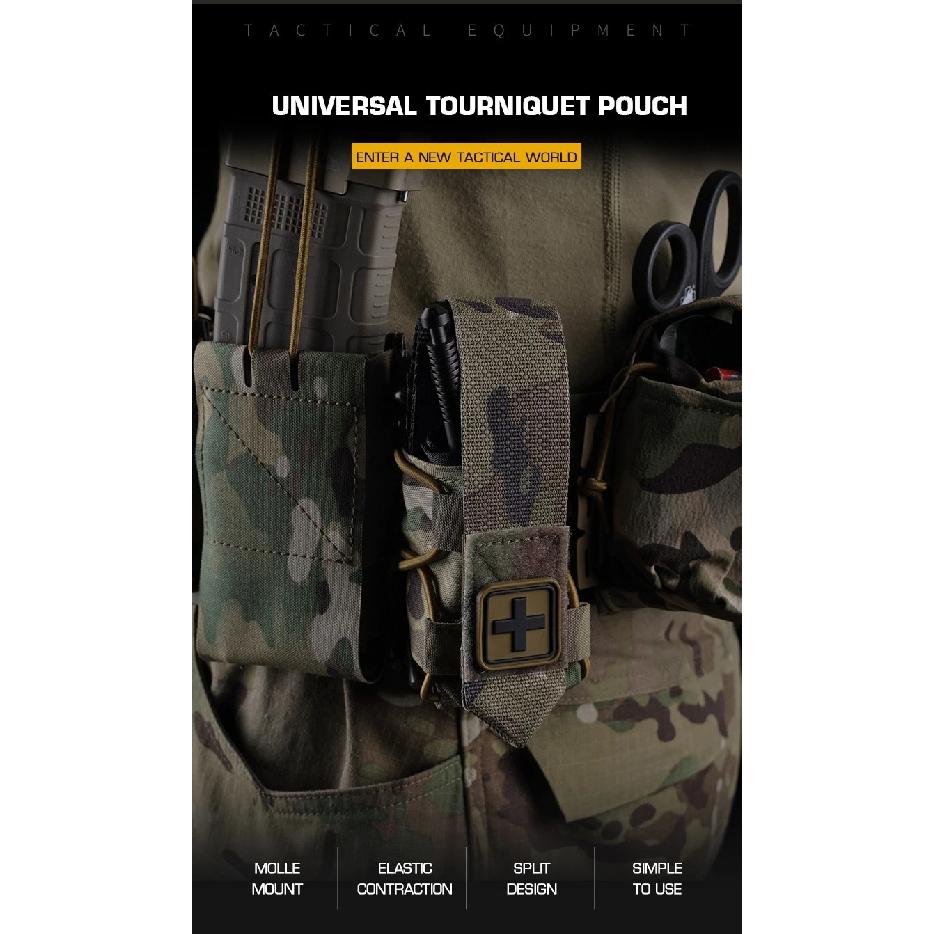 Universal Tourniquet Pouch Split Design Micro Trauma Outdoor First Aid Kit Flip-top Type Adapt To Belt Plate Carrier